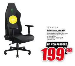 MediaWorld RAZER Sedia Gaming Iskur V2 X offerta