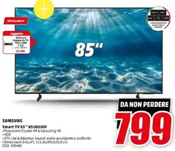 MediaWorld SAMSUNG Smart TV 85" 85U8000F offerta
