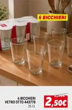 Orizzonte 6 bicchieri vetro otto 443778 offerta