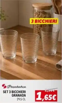 Orizzonte Pasabahçe set 3 bicchieri granada offerta