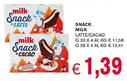 D'Italy Snack milk latte/cacao offerta
