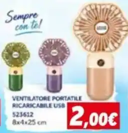 Orizzonte VENTILATORE PORTATILE RICARICABILE USB 523612 offerta