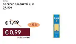 Prezzemolo e Vitale De cecco spaghetti n. 12 offerta