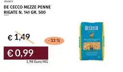 Prezzemolo e Vitale De cecco mezze penne rigate n. 141 offerta