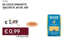 Prezzemolo e Vitale De cecco spaghetti tagliati n. 86 offerta