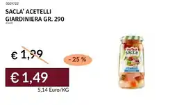 Prezzemolo e Vitale Sacla' acetelli giardiniera offerta