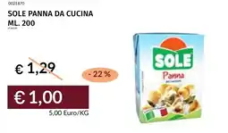 Prezzemolo e Vitale Sole panna da cucina offerta