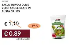 Prezzemolo e Vitale Sacla' olivoli olive verdi snocciolate in busta offerta