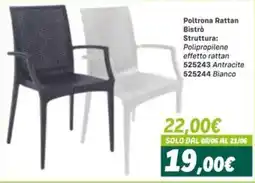 Orizzonte Poltrona Rattan Bistrò offerta