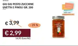 Prezzemolo e Vitale Giu giu pesto zucchine uvetta e pinoli offerta