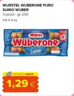 Oasi Wurstel wuberone puro suino WUBER offerta