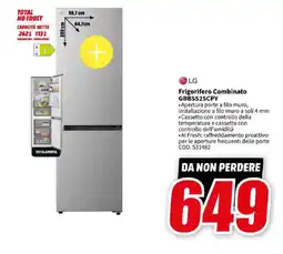 MediaWorld LG Frigorifero Combinato GBBS525CPY offerta
