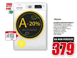 MediaWorld Whirlpool Lavatrice FFB 948 EX BSV IT offerta