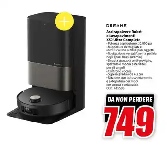 MediaWorld DREAME Aspirapolvere Robot e Lavapavimenti X50 Ultra Complete offerta
