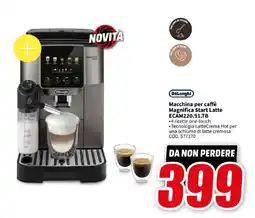 MediaWorld DeLonghi Macchina per caffè Magnifica Start Latte ECAM220.91.TB offerta