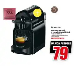 MediaWorld NESPRESSO Macchina per caffè in capsule Inissia EN80.B offerta