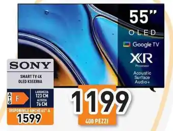 Unieuro SONY SMART TV 4K OLED K55XR8A offerta