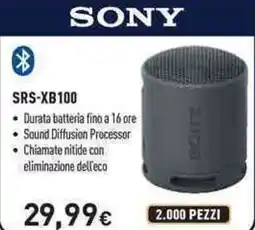 Unieuro SONY SRS-XB100 offerta