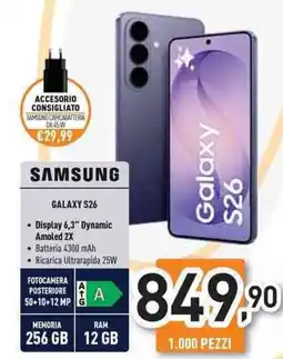 Unieuro SAMSUNG GALAXY S26 offerta