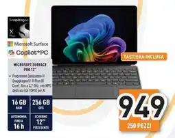 Unieuro MICROSOFT SURFACE PRO 12" offerta