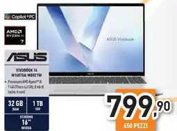 Unieuro ASUS VIVOBOOK 16 M1607GA-MB021W offerta