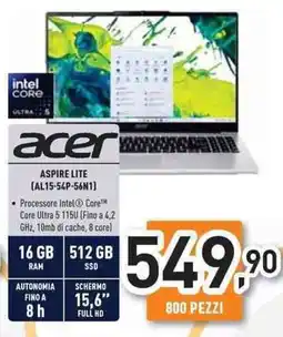 Unieuro acer ASPIRE LITE (AL15-54P-56N1) offerta