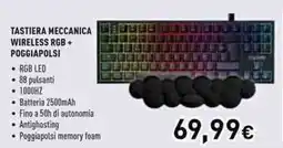 Unieuro Ioplee tastiera meccanica wireless rgb+ poggiapolsi offerta