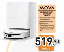 Unieuro Mova robot aspirapolveree lavapavimenti S70 roller offerta