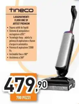Unieuro Tineco lavapavimenti floor one S9 artist premium offerta