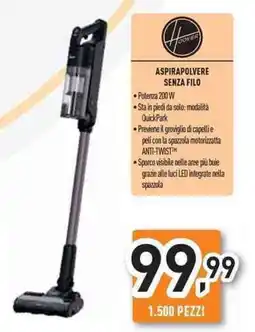 Unieuro Hoover aspirapolvere senza filo offerta