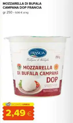 Oasi Mozzarella di bufala campana dop FRANCIA offerta
