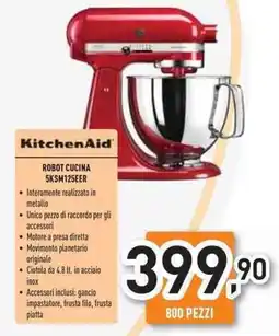 Unieuro Kitchenaid robot cucina 5KSM125EER offerta