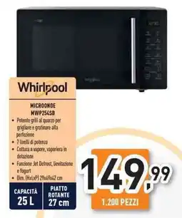Unieuro Whirlpool MICROONDE MWP254SB offerta