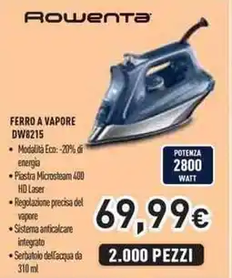 Unieuro Rowenta FERRO A VAPORE DW8215 offerta