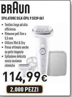 Unieuro BRAUN EPILATORE SILK-ÉPIL 9 SES9-061 offerta
