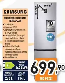 Unieuro SAMSUNG FRIGORIFERO COMBINATO RB38C674CSA offerta