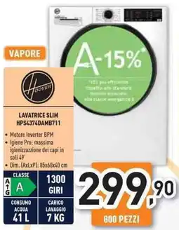 Unieuro Hoover LAVATRICE SLIM HPS4374DAMB711 offerta