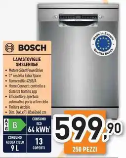 Unieuro BOSCH LAVASTOVIGLIE SMS4ENI06E offerta