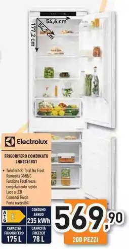 Unieuro Electrolux FRIGORIFERO COMBINATO LNN3CE18S1 offerta