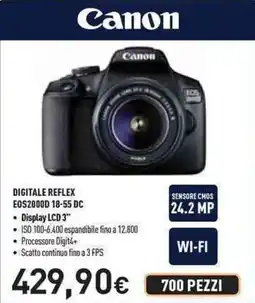 Unieuro Canon DIGITALE REFLEX EOS2000D 18-55 DC offerta