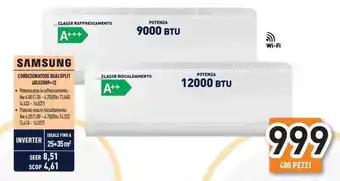 Unieuro SAMSUNG CONDIZIONATORE DUALSPLIT 40LUZON9+12 offerta