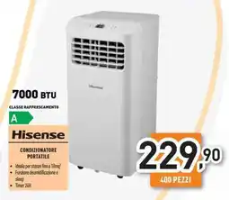 Unieuro Hisense condizionatore portatile offerta