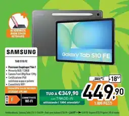 Unieuro SAMSUNG TAB S10 FE offerta
