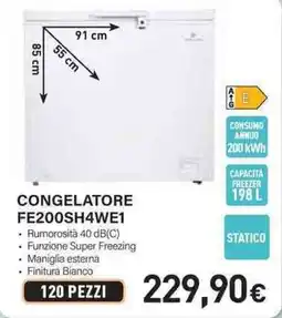 Unieuro Electroline CONGELATORE FE200SH4WE1 offerta