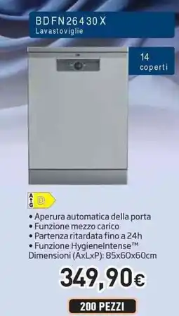 Unieuro beko BDFN26430 X Lavastoviglie offerta