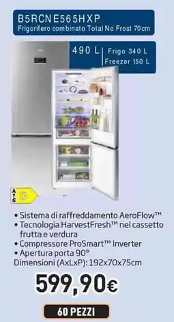 Unieuro beko B5RCNE565HXP Frigorifero combinato Total No Frost 70 cm offerta