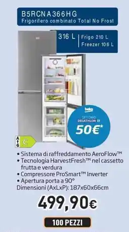 Unieuro beko B5RCNA 366HG Frigorifero combinato Total No Frost offerta