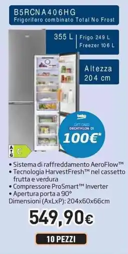 Unieuro beko B5RCNA 406HG Frigorifero combinato Total No Frost offerta