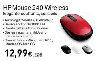 Unieuro HP Mouse 240 Wireless offerta