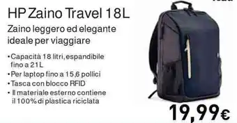 Unieuro HP Zaino Travel 18L offerta